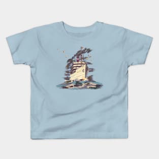 a ship on the sea Kids T-Shirt